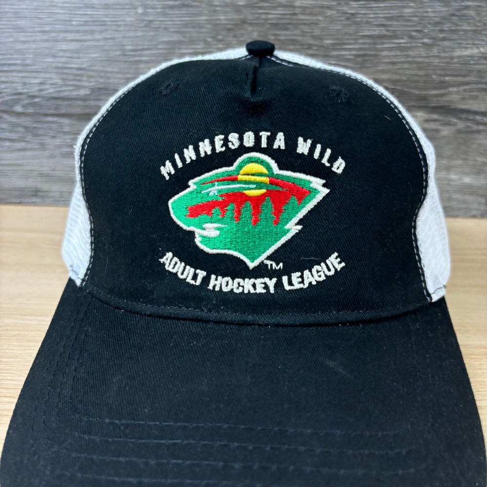 Minnesota Wild Hat Cap Snap Back Black Adult Hockey League Adjustable - Picture 3 of 9